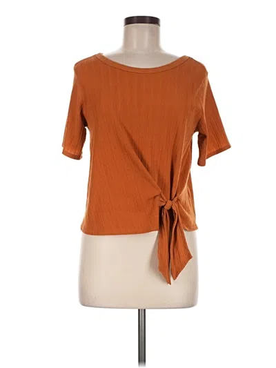 Pre-owned Sienna Sky Short Sleeve Top Orange Boatneck Tops