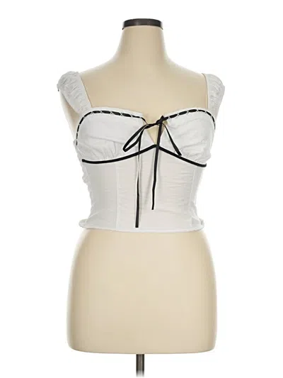 Pre-owned Sienna Sky Sleeveless Blouse In White