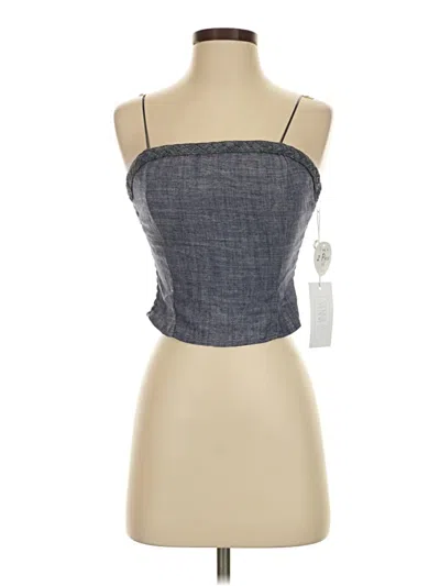 Sienna Sky Sleeveless Top Blue Strapless Neckline Tops In Gray