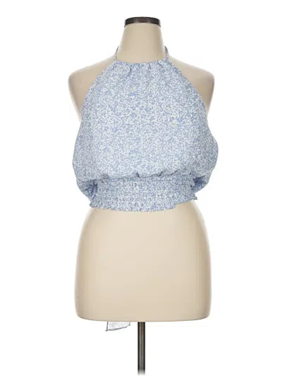 Pre-owned Sienna Sky Tank Top Blue Halter Neckline Tops