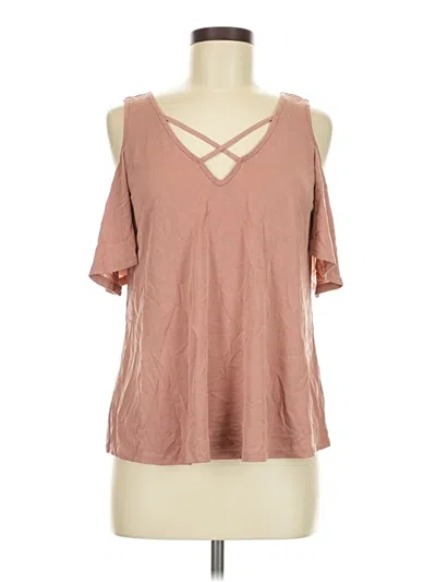 Pre-owned Sienna Sky Tank Top Brown Cold Shoulder Neckline Tops