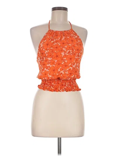 Pre-owned Sienna Sky Tank Top Orange Halter Neckline Tops