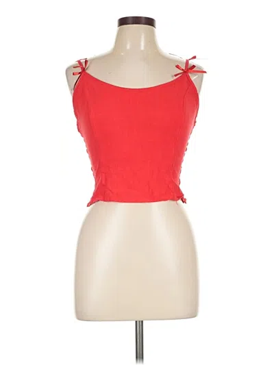 Pre-owned Sienna Sky Tank Top Red Strapless Neckline Tops