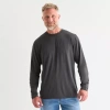 Sierra Pacific . Mens Crew Neck Long Sleeve Active T-shirt In Black