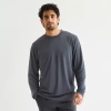 Sierra Pacific . Mens Crew Neck Long Sleeve Active T-shirt In Blue