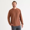 Sierra Pacific . Mens Crew Neck Long Sleeve Active T-shirt In Brown