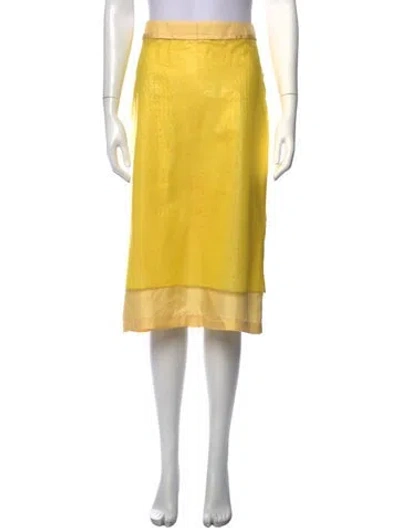 Pre-owned Sies Marjan Animal Print Midi Length Skirt In Yellow