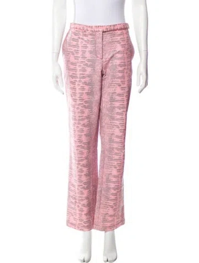 Pre-owned Sies Marjan Animal Print Straight Leg Pants In Pink