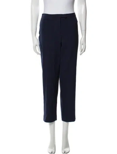 Pre-owned Sies Marjan Arwa Tropical Wool Cropped Straight Leg Pants In Blue