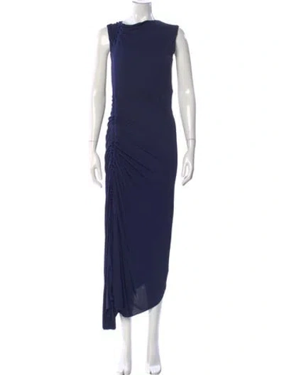 Pre-owned Sies Marjan Bateau Neckline Long Dress In Blue