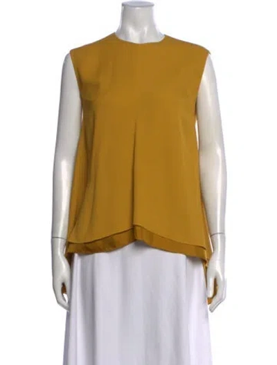 Pre-owned Sies Marjan Bateau Neckline Sleeveless Tunic In Gold