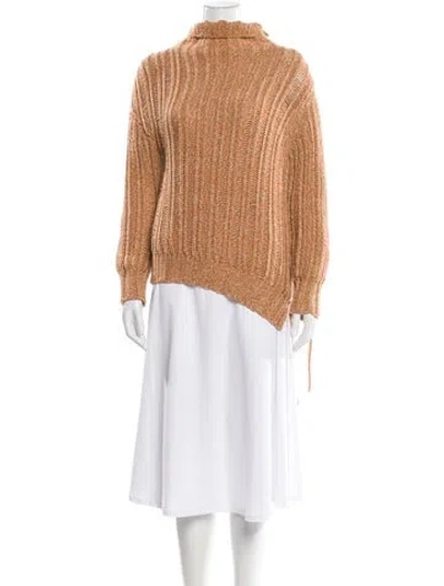 Pre-owned Sies Marjan Cashmere Mock Neck Sweater In Orange