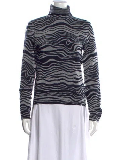 Pre-owned Sies Marjan Cashmere Patterned Sweater In Blue/metallic