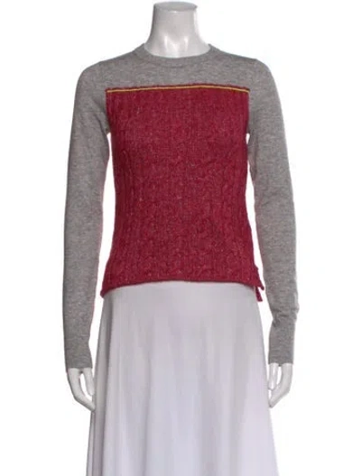 Pre-owned Sies Marjan Colorblock Pattern Crew Neck Sweater In Red