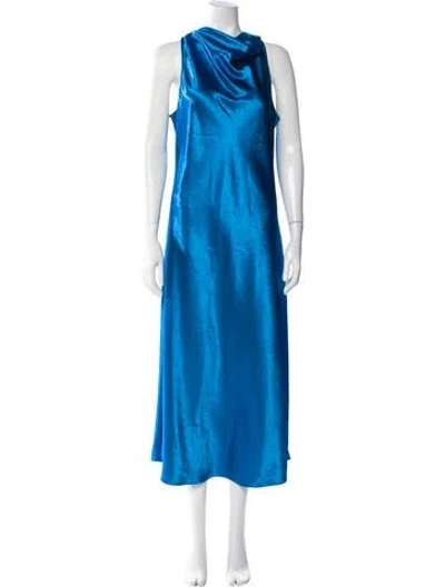 Pre-owned Sies Marjan Cowl Neck Long Dress In Blue