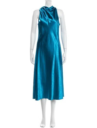 Pre-owned Sies Marjan Cowl Neck Long Dress In Blue