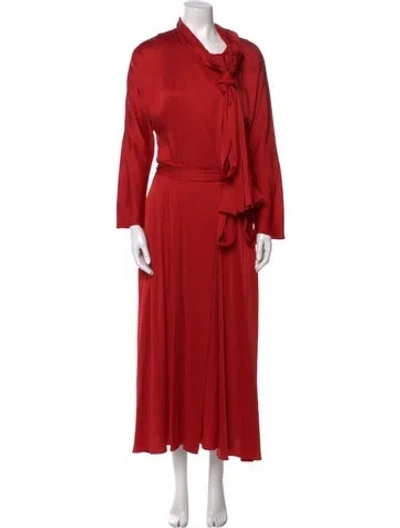 Pre-owned Sies Marjan Cowl Neck Long Dress W/ Tags In Red