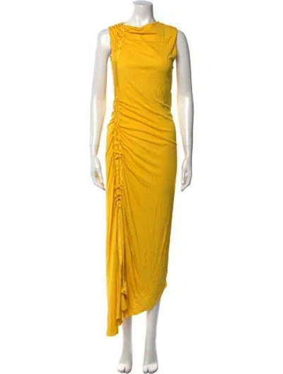 Pre-owned Sies Marjan Cowl Neck Long Dress In Yellow