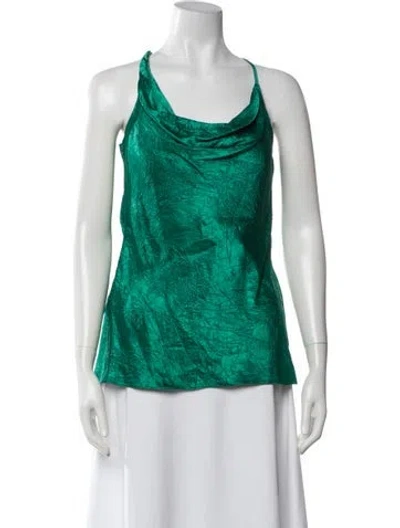 Pre-owned Sies Marjan Cowl Neck Sleeveless Top In Green