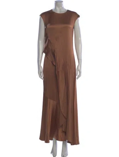 Pre-owned Sies Marjan Crew Neck Long Dress In Brown