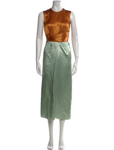 Pre-owned Sies Marjan Crew Neck Long Dress In Green