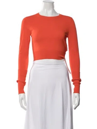 Pre-owned Sies Marjan Crew Neck Long Sleeve Crop Top In Orange