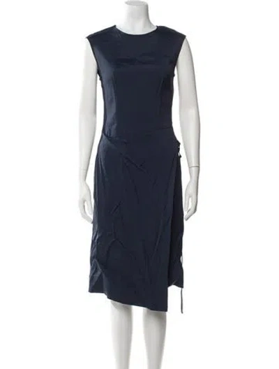 Pre-owned Sies Marjan Crew Neck Midi Length Dress In Blue