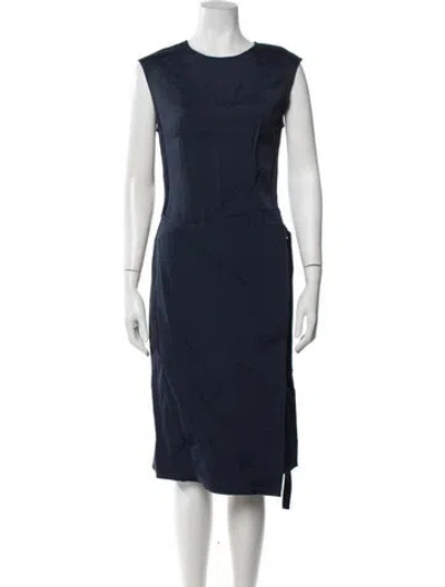 Pre-owned Sies Marjan Crew Neck Midi Length Dress In Blue