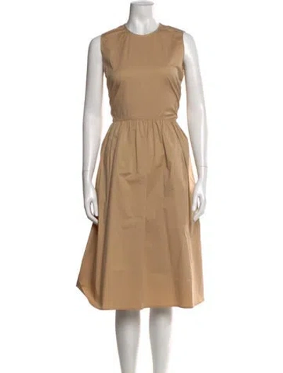 Pre-owned Sies Marjan Crew Neck Midi Length Dress In Brown