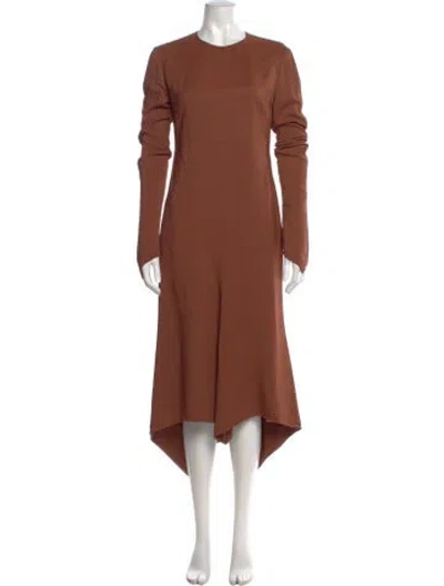 Pre-owned Sies Marjan Crew Neck Midi Length Dress In Brown