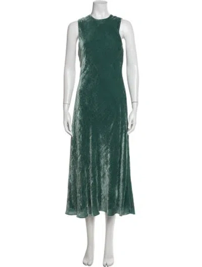 Pre-owned Sies Marjan Crew Neck Midi Length Dress In Green