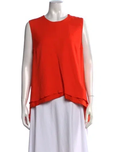 Pre-owned Sies Marjan Crew Neck Midi Length Dress In Orange