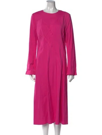 Pre-owned Sies Marjan Crew Neck Midi Length Dress In Pink