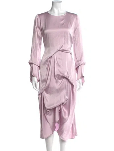 Pre-owned Sies Marjan Crew Neck Midi Length Dress In Purple
