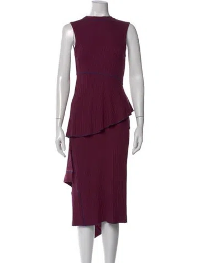 Pre-owned Sies Marjan Crew Neck Midi Length Dress In Purple