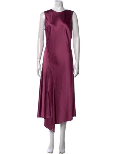 Pre-owned Sies Marjan Crew Neck Midi Length Dress In Purple