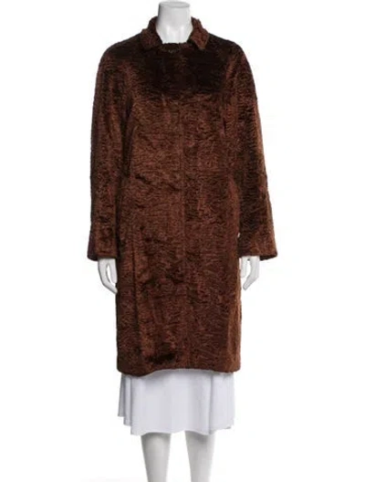 Pre-owned Sies Marjan Faux Fur Faux Fur Coat In Brown