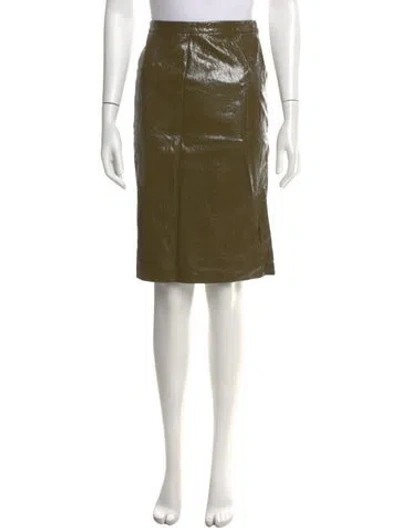 Pre-owned Sies Marjan Faux Leather Knee-length Skirt In Green