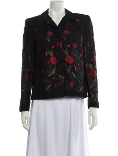 Pre-owned Sies Marjan Floral Print Jacket In Black