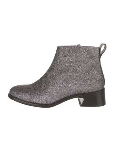 Pre-owned Sies Marjan Glitter Boots In Gray