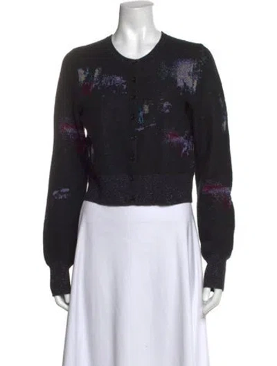 Pre-owned Sies Marjan Graphic Print Crew Neck Sweater In Black