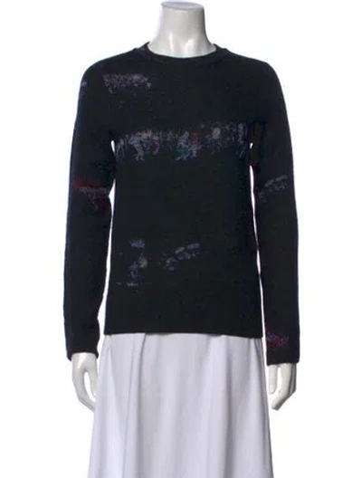 Pre-owned Sies Marjan Graphic Print Crew Neck Sweater In Black
