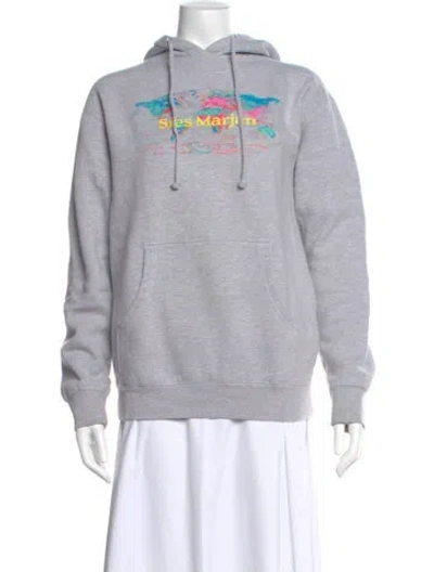 Pre-owned Sies Marjan Graphic Print Crew Neck Sweater In Gray