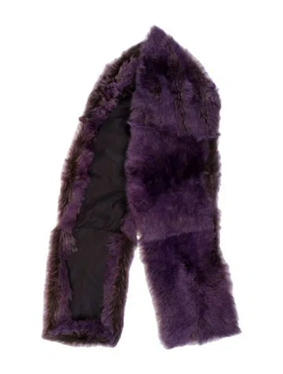 Pre-owned Sies Marjan Lamb Fur Shawl In Purple