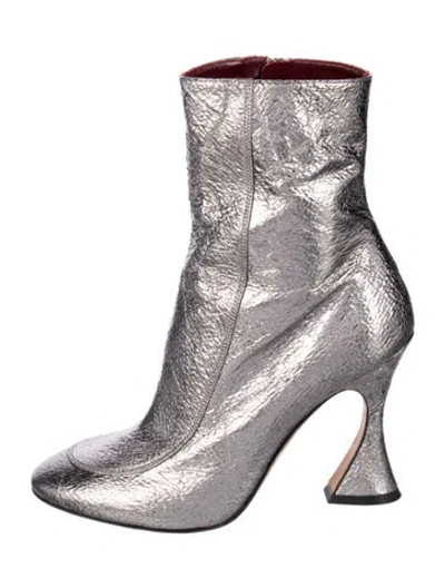 Pre-owned Sies Marjan Leather Boots In Silver