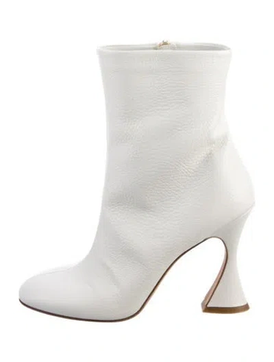 Pre-owned Sies Marjan Leather Boots In White