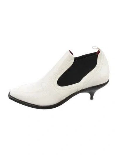 Pre-owned Sies Marjan Leather Chelsea Boots In White