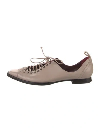 Pre-owned Sies Marjan Leather Flats In Neutral