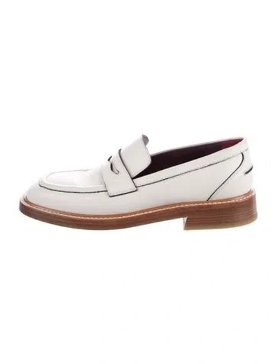 Pre-owned Sies Marjan Leather Loafers In White