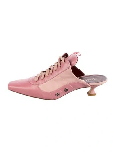 Pre-owned Sies Marjan Leather Mules In Pink